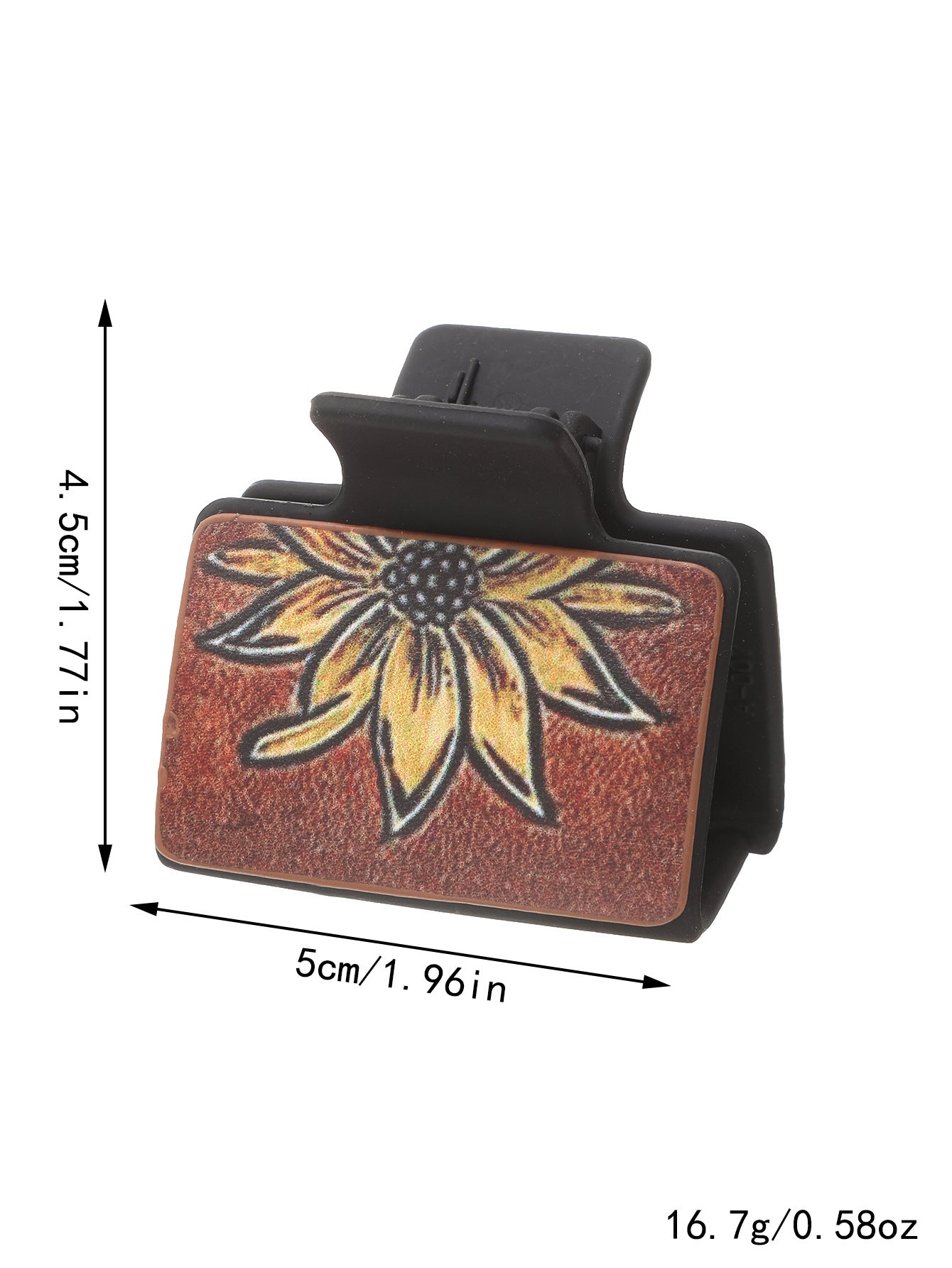 Western-style leather hairpin shark clip